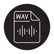 WAV file color line icon. Format and extension of documents