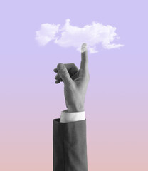 Businessman hand pointing at the sky