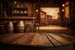 Wild West Wood Table, Saloon Table Mockup for Product Display, Perspective Template, Generative AI Illustration
