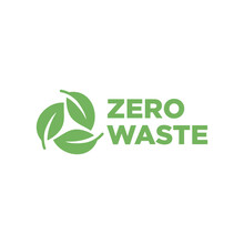 Green Zero Waste Logo. Zero Waste Lifestyle Design Concept. Eco Life - Reuse, Reduce, Recycle