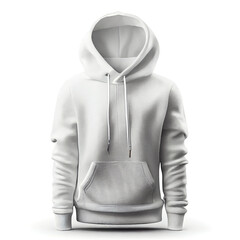 Wall Mural - White casual hoodie isolated on white background. Digitally generated AI image