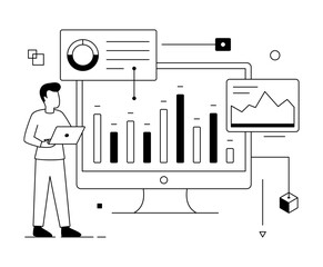 Wall Mural - online statistics