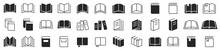 Book Icons Set. Simple Books Icon Series. Open Book Icon Set. Education Signs And Symbols. Vector Illustration.