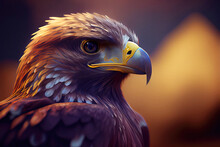 Bright Hawk Portrait. Digitally Generated AI Image