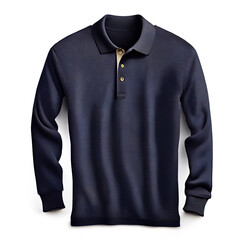 Wall Mural - Navy Polo shirt long sleeve on white background.
Digitally generated AI image