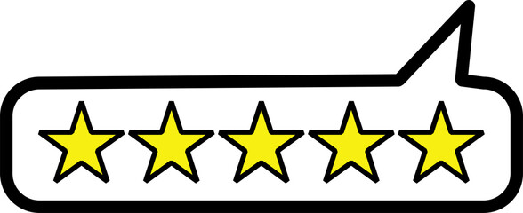 Wall Mural - Five stars in dialogs and message bubbles.