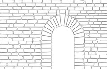 Seamless Brick Wall With Stone Arch Door