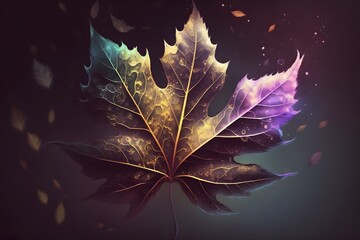 Wall Mural - magical leaf created using AI Generative Technology