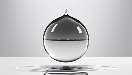 Poster -  a drop of water with a reflection of a building in the middle of the drop is a drop of water with a reflection of a building in the water. Generative AI