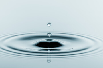 Wall Mural - splash on the surface of the water from a fallen drop