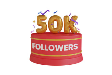 50K Follower 3D Illustration