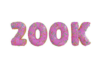 200K Follower Donut 3D Illustration