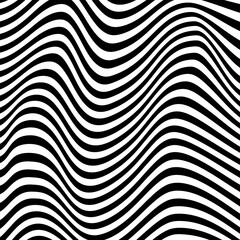 Sticker - Monochrome Retro groovy psychedelic optical illusion background