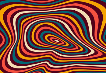 Wall Mural - Retro groovy psychedelic optical illusion  background 
