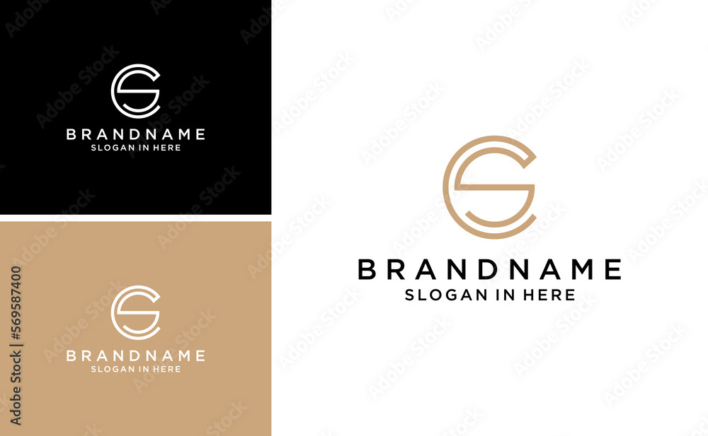 initial CS or SC letter illustration monogram vector logo template ...