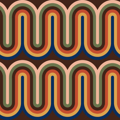 Wall Mural - Retro 70s seamless pattern.Mid Century pattern