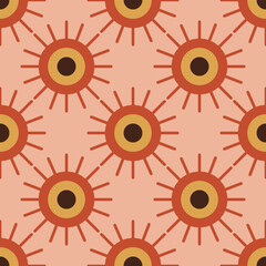 Wall Mural - Retro 70s seamless pattern. Mid Century pattern. 