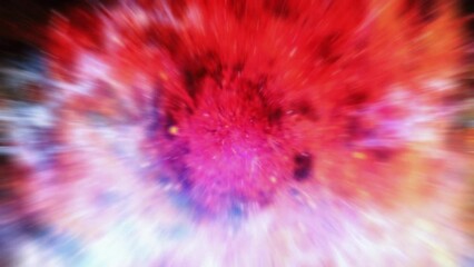 Wall Mural - loop pink nebula cloud hyperspace travel speed space flight through space time wormhole tunnel. abst