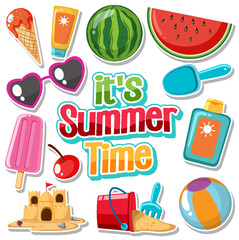 Wall Mural - set of summer beach objects