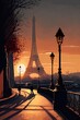 Eiffel Tower in Paris Sunset
