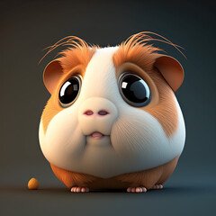 Wall Mural - Cute guinea pig cartoon character created using generative AI tools