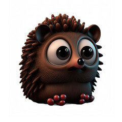 Wall Mural - Cute hedgehog cartoon character created using generative AI tools