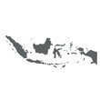 Indonesia - smooth grey silhouette map of country area. Simple flat vector illustration.