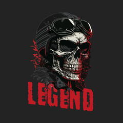 Wall Mural - Skull Rider tshirt vector illustration.