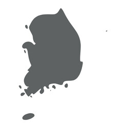 Canvas Print - South Korea - smooth grey silhouette map of country area. Simple flat vector illustration.