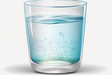 Wall Mural - water glass with clipping path, isolated on white background. Generative AI