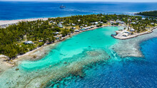 Aerial Of The Amaru Atoll, Tuamotu Islands, French Polynesia, South Pacific, Pacific