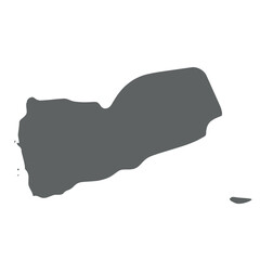 Wall Mural - Yemen - smooth grey silhouette map of country area. Simple flat vector illustration.