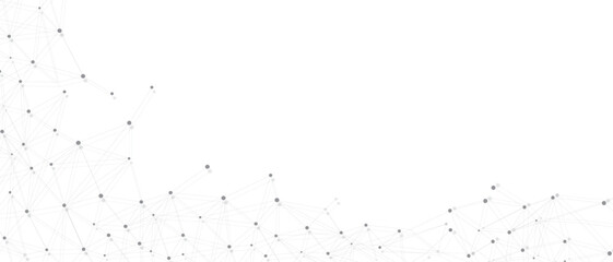 Wall Mural - grey network. abstract connection on white background. network technology background with dots and l