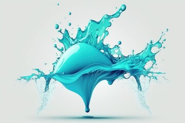 Poster - isolated water splash on a white background. Generative AI