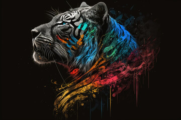 Wall Mural - soulful tiger painting