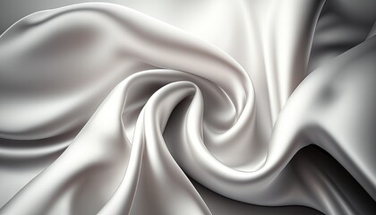 Wall Mural - a white silk fabric with a very smooth design on it's surface, as if it were a fabric for a dress or jacket. generative ai