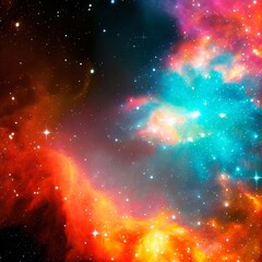 Wall Mural - star nebula in the deep sky at night. beautiful universe and galaxies. generative ai art