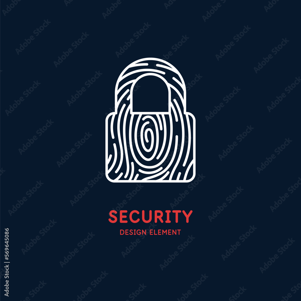 Biometric identification symbol. A flat-style illustration depicts a ...