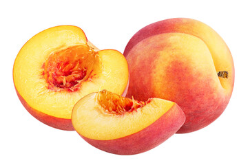 Wall Mural - Peach fruit isolated on white or transparent background.