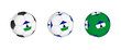 Collection football ball with the Lesotho flag. Soccer equipment mockup with flag in three distinct configurations.