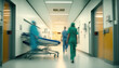 © Wild Awake - Busy Fast-Paced Crowded Overcrowded Hospital Emergency Room Hall Corridor Waiting Room Timelapse Motion Blur With Doctors and Nurses Walking, Moving, Running Quickly