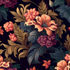 floral pattern with colorful flower Illustration