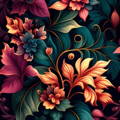 floral pattern with colorful flower Illustration