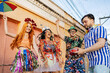 © kleberpicui - Brazilian Carnival. Group of friends celebrating carnival party