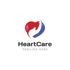 Wall Mural - Heart care logo design illustration