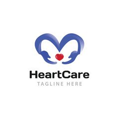 Wall Mural - Heart care logo design template