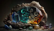 beautiful colorful stones in different sizes, gemstone