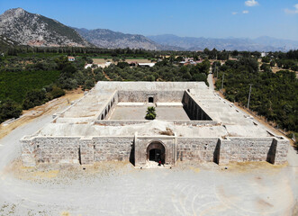 Wall Mural - Kirkgozhan Caravanserai, located in Antalya, Turkey, was built in 1246.