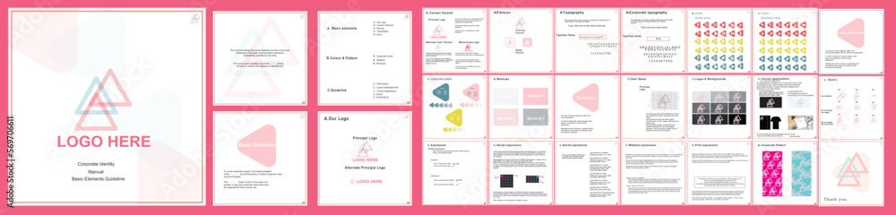 brand style guide kit branding book bible manual guideline Stock Vector ...