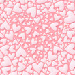 © Leigh Prather - White hearts arranged on pastel pink background in the shape of a large center heart for Valentine's day or other romantic themed background. 3d Render.